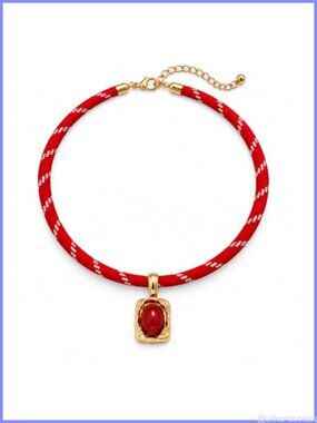 Paracord Choker Necklace with Round Pendant